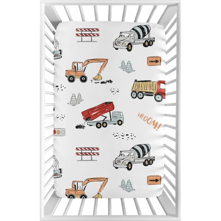 Sweet Jojo Designs Construction Truck Mini Fitted Crib Sheet